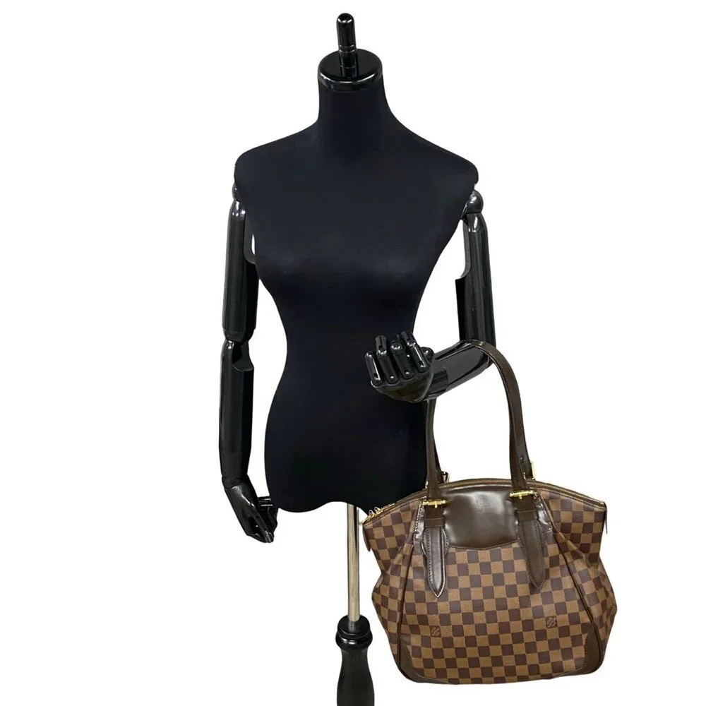LOUIS VUITTON Brown Damier Leather Tote Bag - Picture 2 of 9